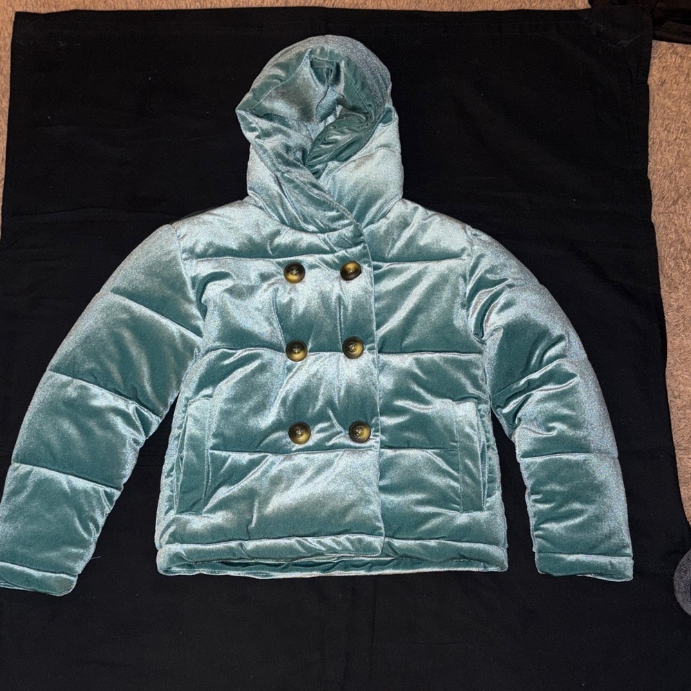 Chic Kids' Teal Hooded Pea Coat